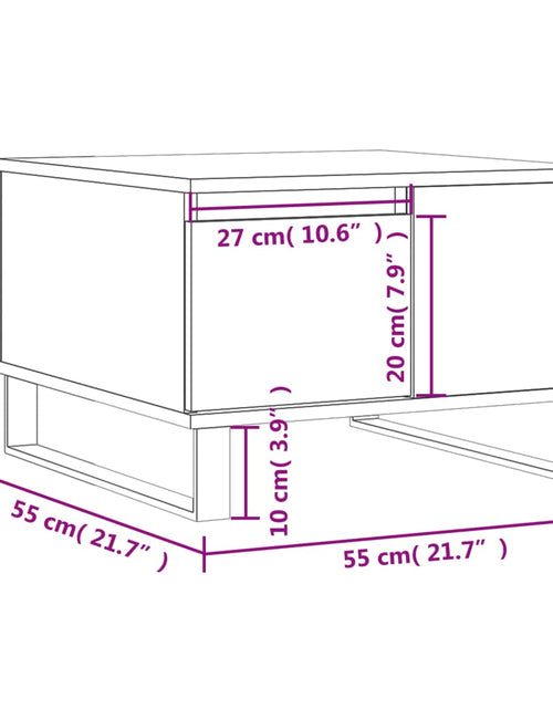 Загрузите изображение в средство просмотра галереи, Măsuță de cafea, stejar afumat, 55x55x36,5 cm, lemn prelucrat Lando - Lando
