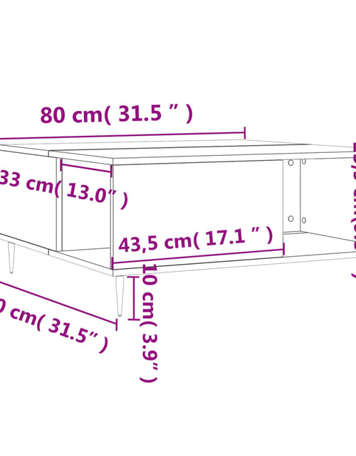 Загрузите изображение в средство просмотра галереи, Măsuță de cafea, gri beton, 80x80x36,5 cm, lemn prelucrat Lando - Lando
