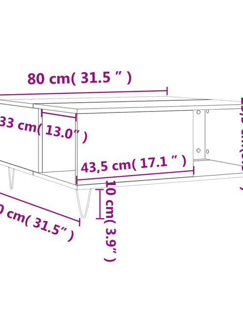 Загрузите изображение в средство просмотра галереи, Măsuță de cafea, gri beton, 80x80x36,5 cm, lemn prelucrat Lando - Lando
