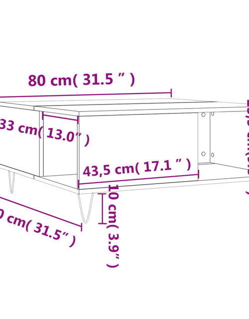 Încărcați imaginea în vizualizatorul Galerie, Măsuță de cafea, gri sonoma, 80x80x36,5 cm, lemn prelucrat Lando - Lando
