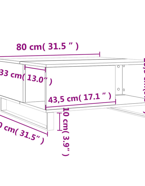 Загрузите изображение в средство просмотра галереи, Măsuță de cafea, stejar afumat, 80x80x36,5 cm, lemn prelucrat Lando - Lando
