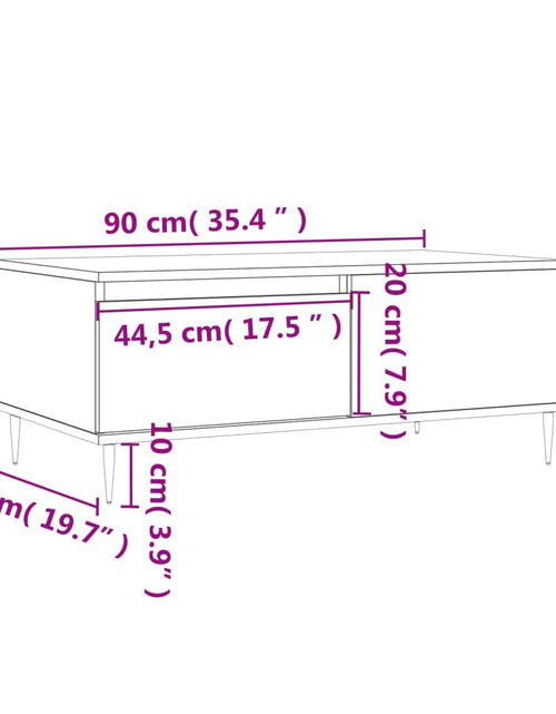 Загрузите изображение в средство просмотра галереи, Măsuță de cafea, gri beton, 90x50x36,5 cm, lemn compozit Lando - Lando
