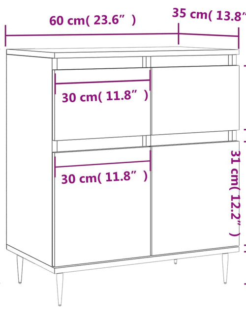 Încărcați imaginea în vizualizatorul Galerie, Servantă, sonoma gri, 60x35x70 cm, lemn prelucrat - Lando
