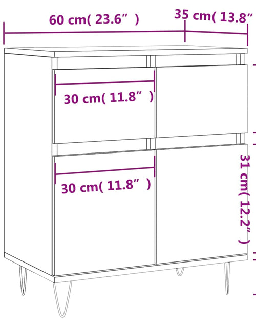 Загрузите изображение в средство просмотра галереи, Servantă, stejar maro, 60x35x70 cm, lemn compozit - Lando
