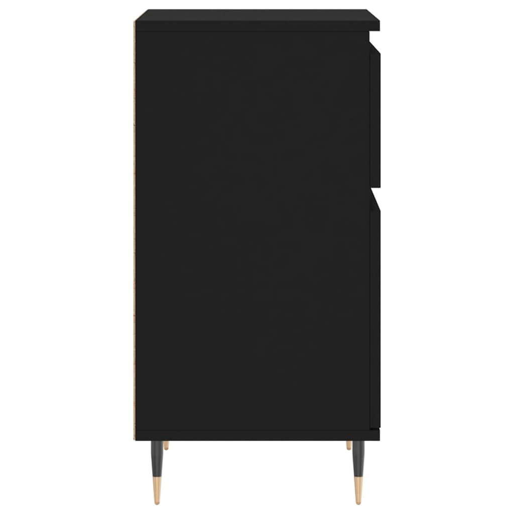 Servante, 2 buc., negru, 40x35x70 cm, lemn prelucrat - Lando