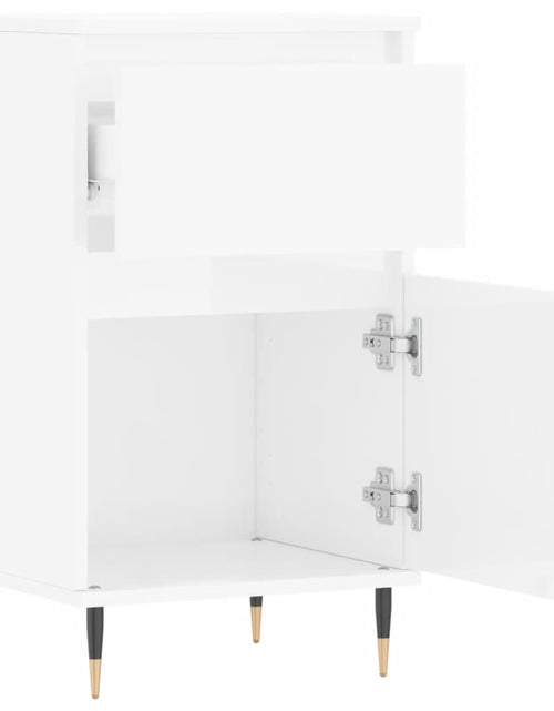 Încărcați imaginea în vizualizatorul Galerie, Servante, 2 buc., alb extralucios, 40x35x70 cm, lemn prelucrat - Lando
