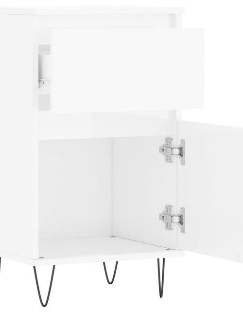 Загрузите изображение в средство просмотра галереи, Servantă, alb extralucios, 40x35x70 cm, lemn prelucrat - Lando
