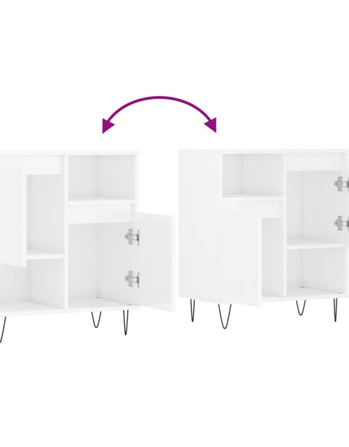 Загрузите изображение в средство просмотра галереи, Servantă, alb extralucios, 60x35x70 cm, lemn prelucrat - Lando
