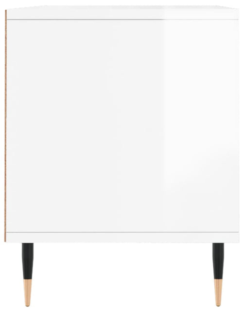 Încărcați imaginea în vizualizatorul Galerie, Comodă TV, alb extralucios, 100x34,5x44,5 cm, lemn prelucrat Lando - Lando
