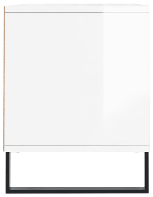 Încărcați imaginea în vizualizatorul Galerie, Comodă TV, alb extralucios, 100x34,5x44,5 cm, lemn prelucrat Lando - Lando
