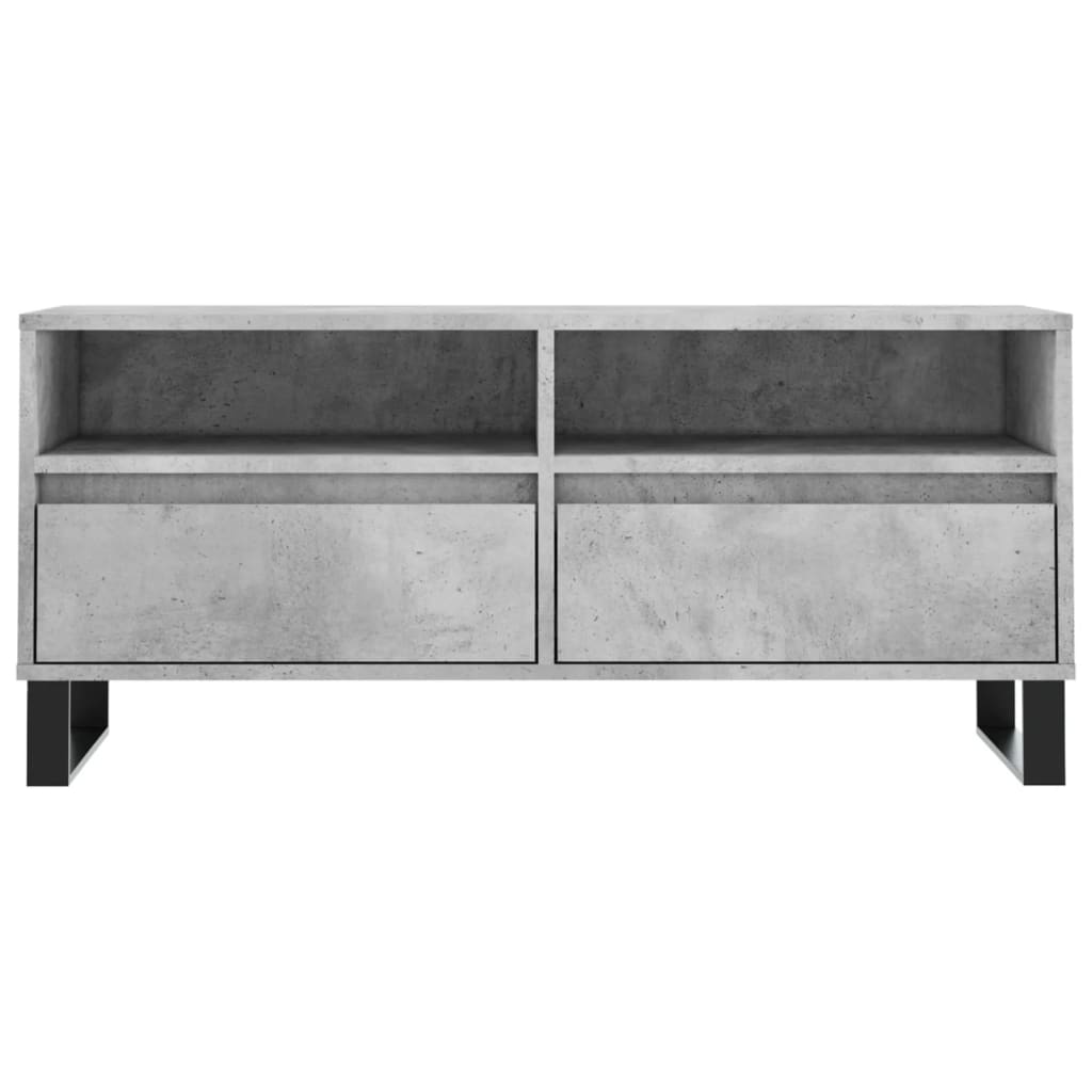 Comodă TV, gri beton, 100x34,5x44,5 cm, lemn prelucrat Lando - Lando