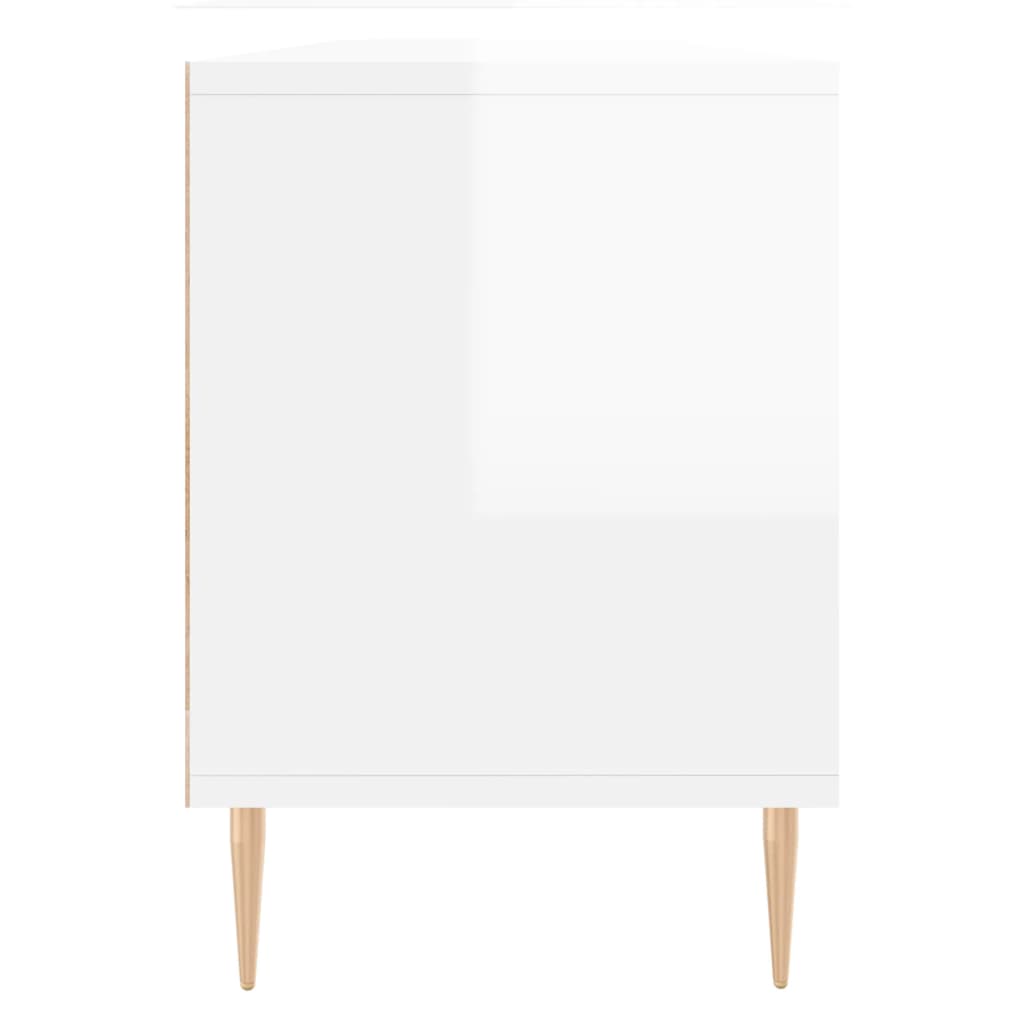 Comodă TV, alb extralucios, 150x30x44,5 cm, lemn prelucrat Lando - Lando