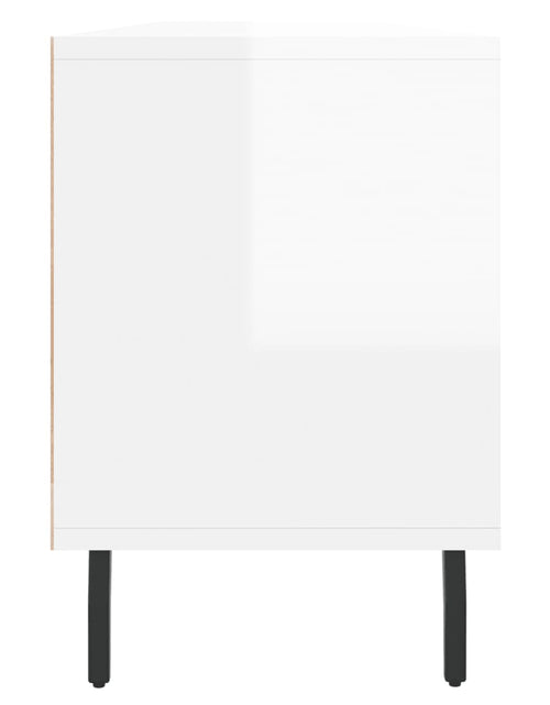 Încărcați imaginea în vizualizatorul Galerie, Comodă TV, alb extralucios, 150x30x44,5 cm, lemn prelucrat Lando - Lando
