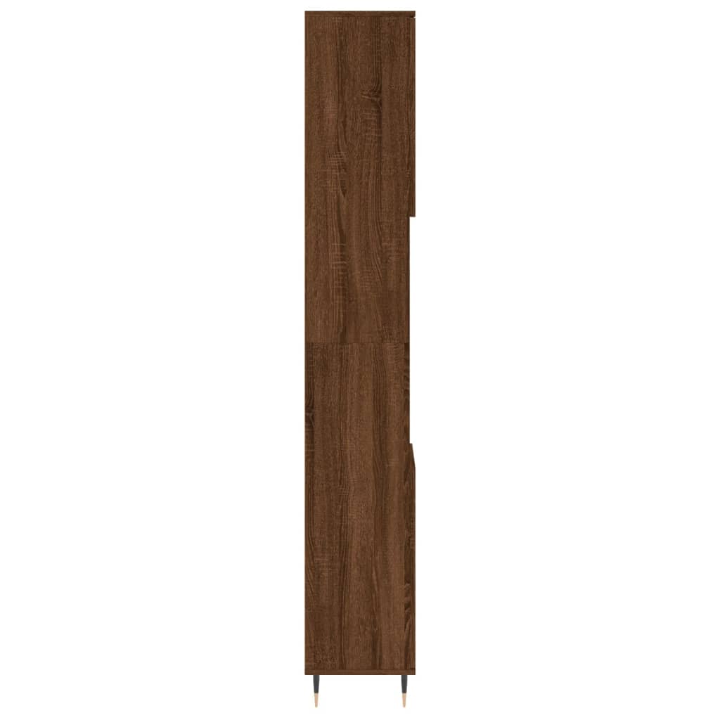 Dulap de baie, stejar maro, 30x30x190 cm, lemn prelucrat Lando - Lando
