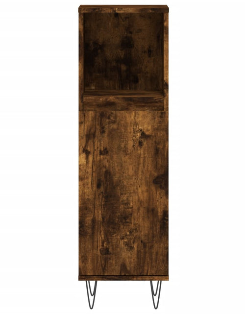 Încărcați imaginea în vizualizatorul Galerie, Dulap de baie, stejar afumat, 30x30x100 cm, lemn prelucrat Lando - Lando
