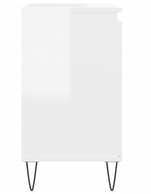 Загрузите изображение в средство просмотра галереи, Dulap de baie, alb extralucios, 58x33x60 cm, lemn prelucrat Lando - Lando
