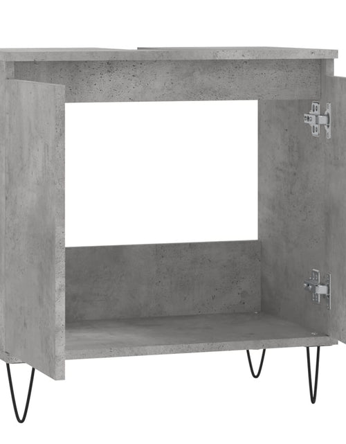 Încărcați imaginea în vizualizatorul Galerie, Dulap de baie, gri beton, 58x33x60 cm, lemn prelucrat Lando - Lando
