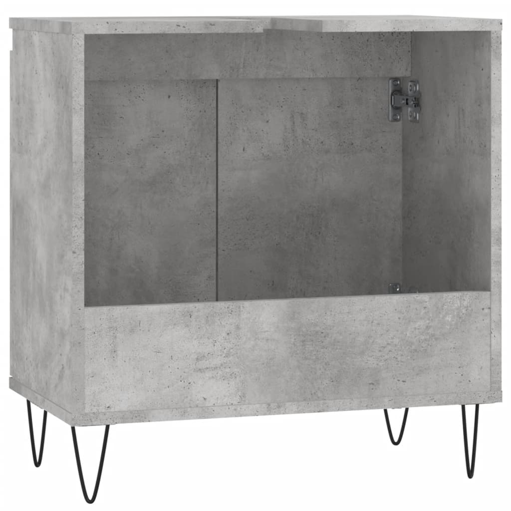 Dulap de baie, gri beton, 58x33x60 cm, lemn prelucrat Lando - Lando