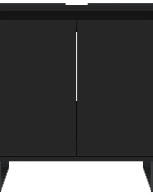 Загрузите изображение в средство просмотра галереи, Dulap de baie, negru, 58x33x60 cm, lemn prelucrat - Lando
