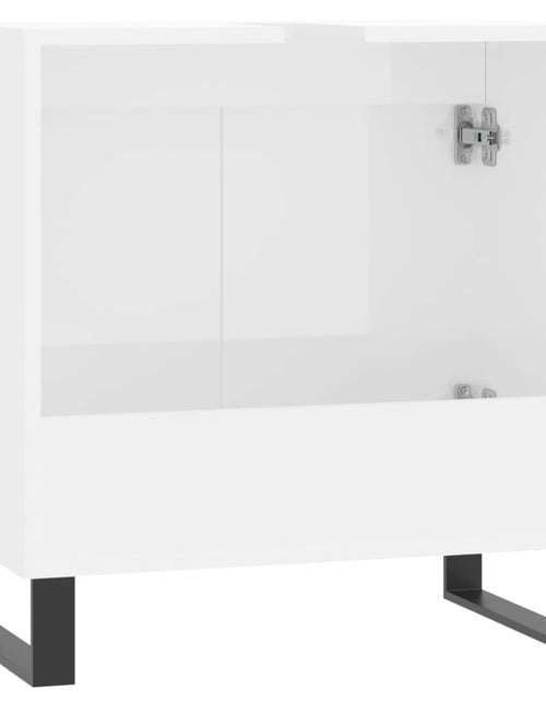 Încărcați imaginea în vizualizatorul Galerie, Dulap de baie, alb extralucios, 58x33x60 cm, lemn prelucrat Lando - Lando
