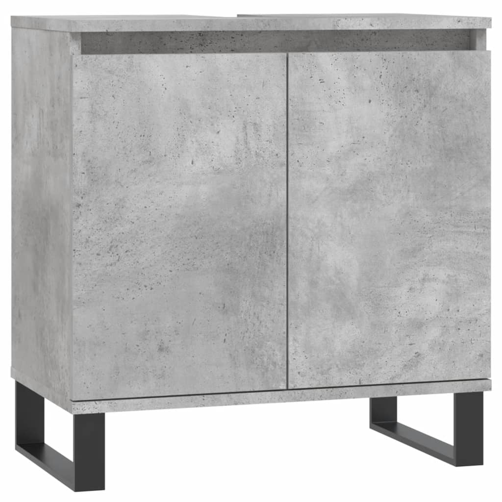 Dulap de baie, gri beton, 58x33x60 cm, lemn prelucrat Lando - Lando