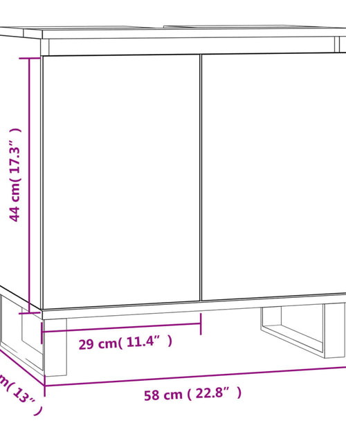 Загрузите изображение в средство просмотра галереи, Dulap de baie, gri sonoma, 58x33x60 cm, lemn prelucrat Lando - Lando
