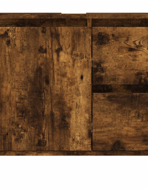 Încărcați imaginea în vizualizatorul Galerie, Dulap de baie, stejar afumat, 65x33x60 cm, lemn prelucrat Lando - Lando
