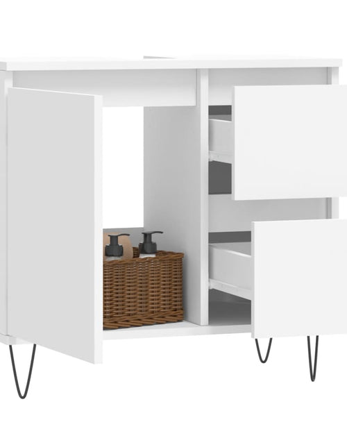 Загрузите изображение в средство просмотра галереи, Dulap de baie, alb, 65x33x60 cm, lemn prelucrat Lando - Lando
