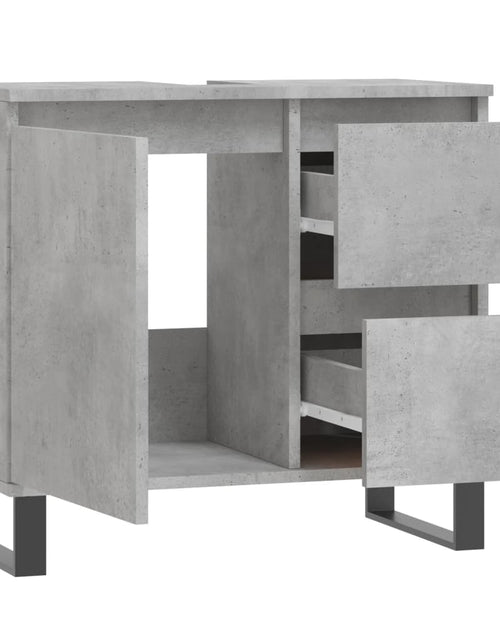 Încărcați imaginea în vizualizatorul Galerie, Dulap de baie, gri beton, 65x33x60 cm, lemn prelucrat Lando - Lando
