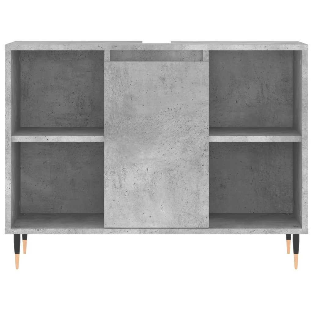 Dulap pentru baie, gri beton, 80x33x60 cm, lemn compozit Lando - Lando