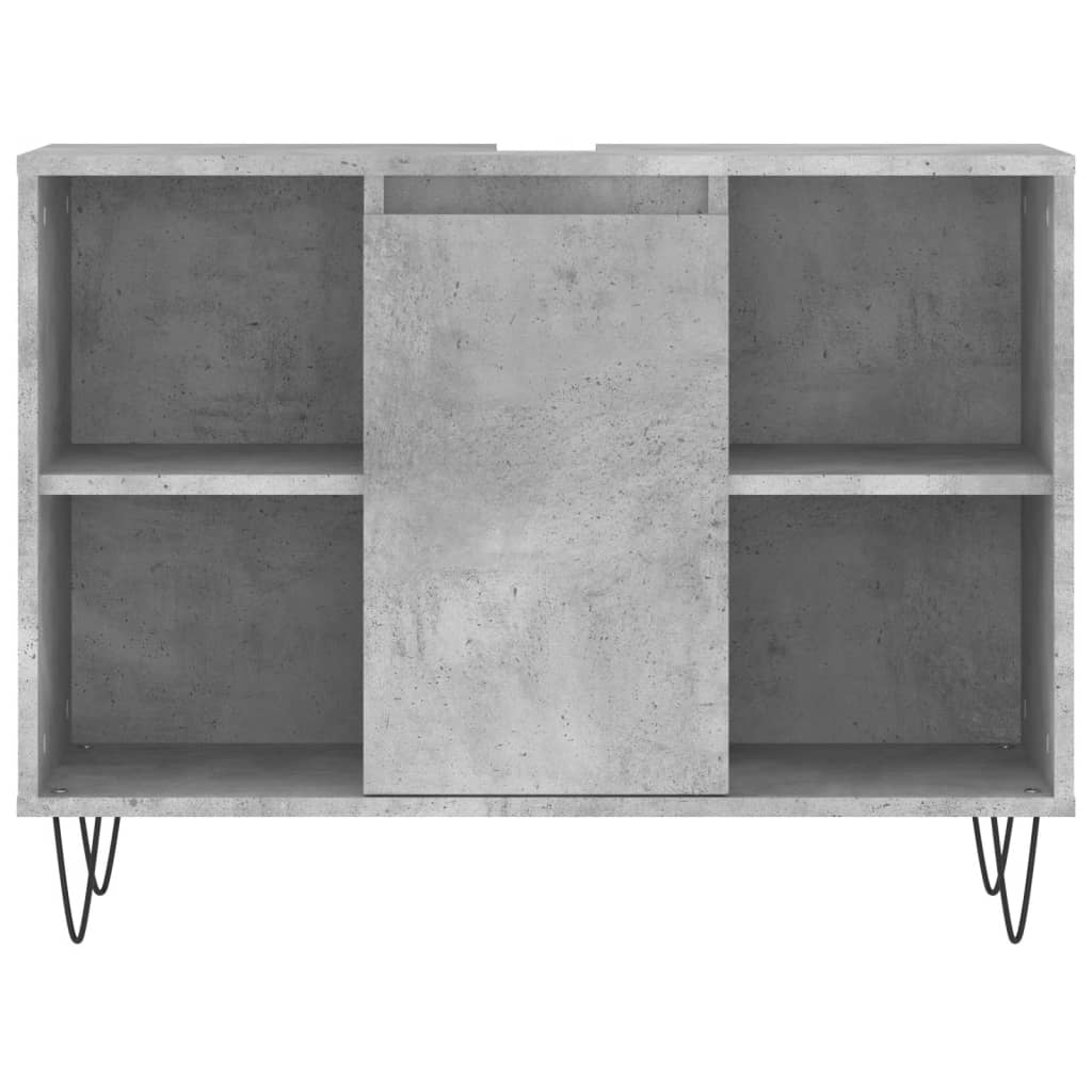 Dulap pentru baie, gri beton, 80x33x60 cm, lemn compozit Lando - Lando