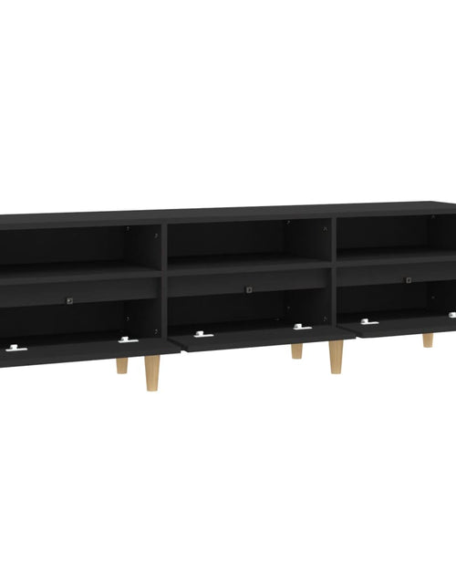 Încărcați imaginea în vizualizatorul Galerie, Comodă TV, negru, 150x30x44,5 cm, lemn prelucrat Lando
