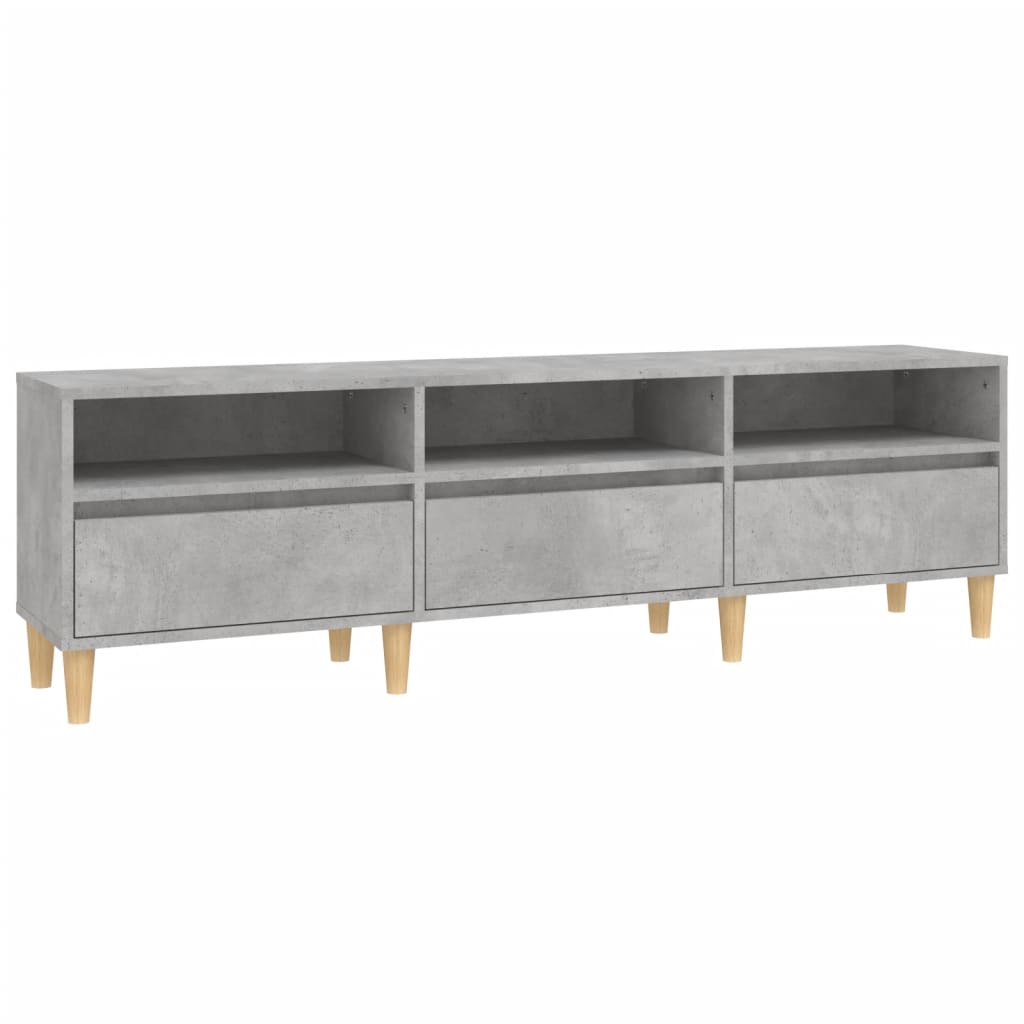 Comodă TV, gri beton, 150x30x44,5 cm, lemn prelucrat Lando - Lando