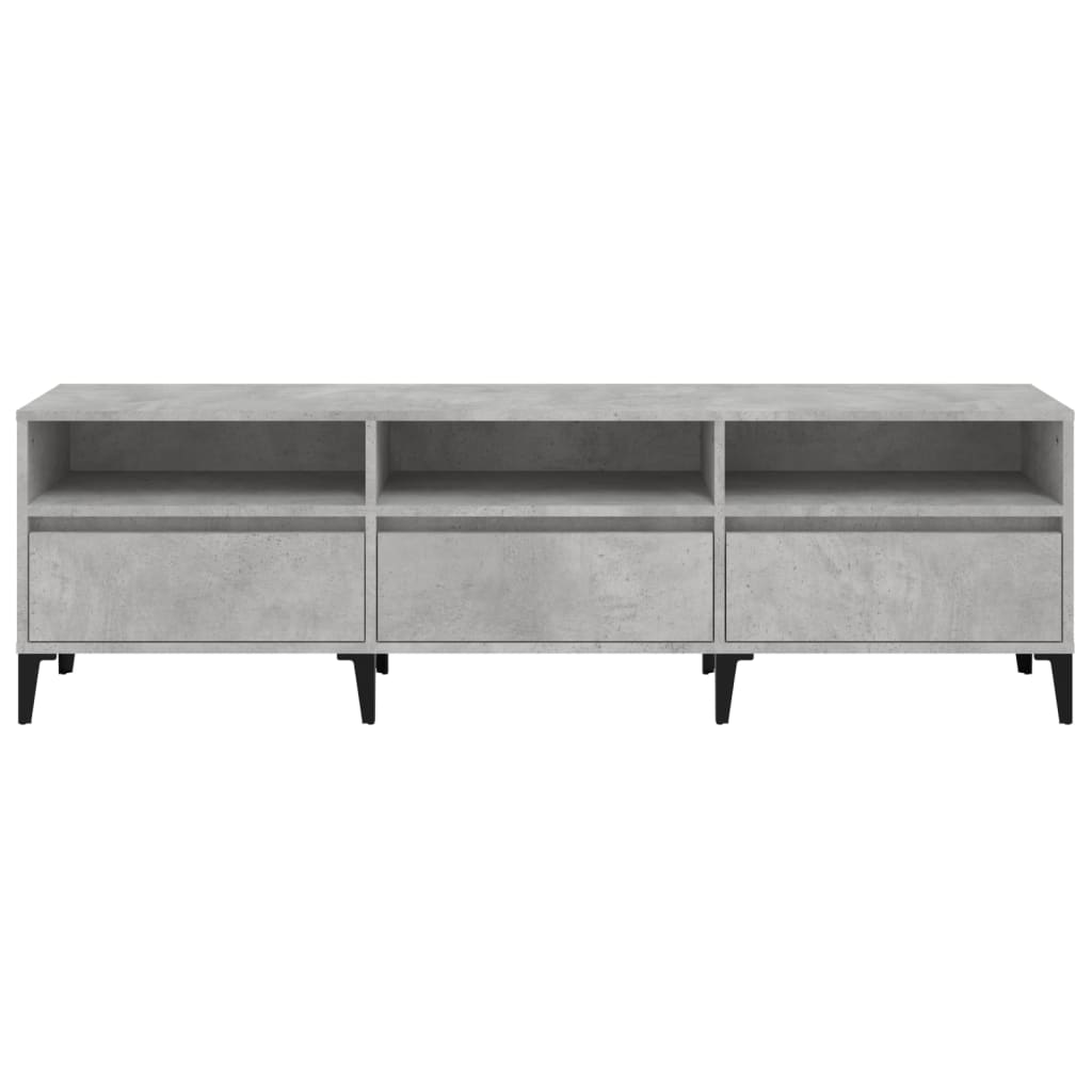 Comodă TV, gri beton, 150x30x44,5 cm, lemn prelucrat Lando - Lando