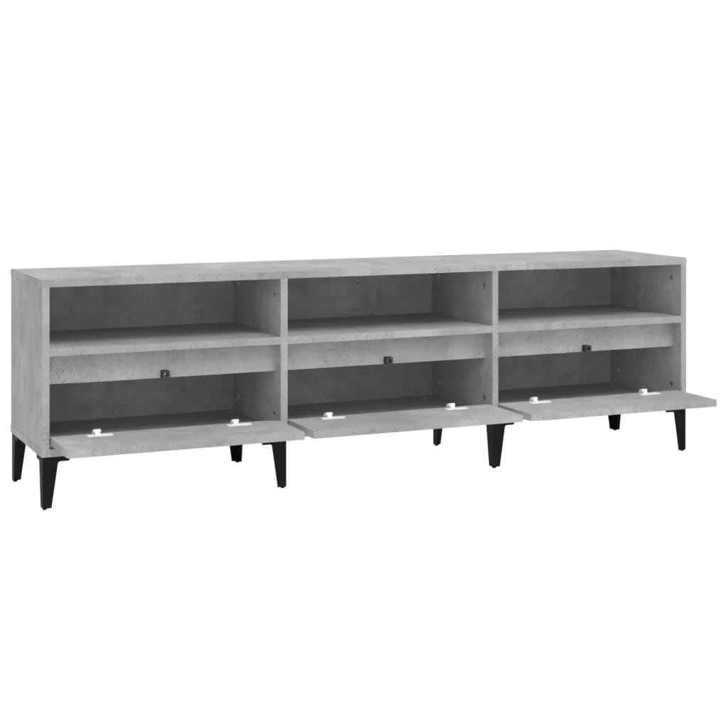 Comodă TV, gri beton, 150x30x44,5 cm, lemn prelucrat Lando - Lando