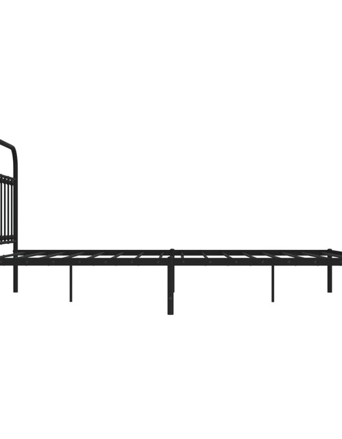 Загрузите изображение в средство просмотра галереи, Cadru de pat metalic cu tăblie, negru, 160x200 cm - Lando
