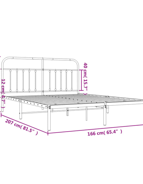 Загрузите изображение в средство просмотра галереи, Cadru de pat metalic cu tăblie, negru, 160x200 cm - Lando
