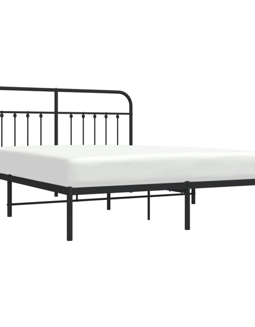 Încărcați imaginea în vizualizatorul Galerie, Cadru de pat metalic cu tăblie, negru, 180x200 cm - Lando
