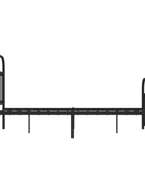 Загрузите изображение в средство просмотра галереи, Cadru pat metalic cu tăblie de cap/picioare, negru, 135x190 cm - Lando
