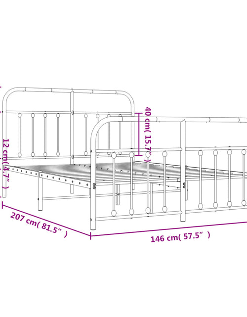 Încărcați imaginea în vizualizatorul Galerie, Cadru pat metalic cu tăblie de cap/picioare, negru, 140x200 cm - Lando
