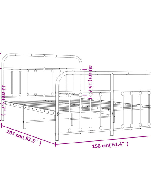 Încărcați imaginea în vizualizatorul Galerie, Cadru pat metalic cu tăblie de cap/picioare, negru, 150x200 cm - Lando
