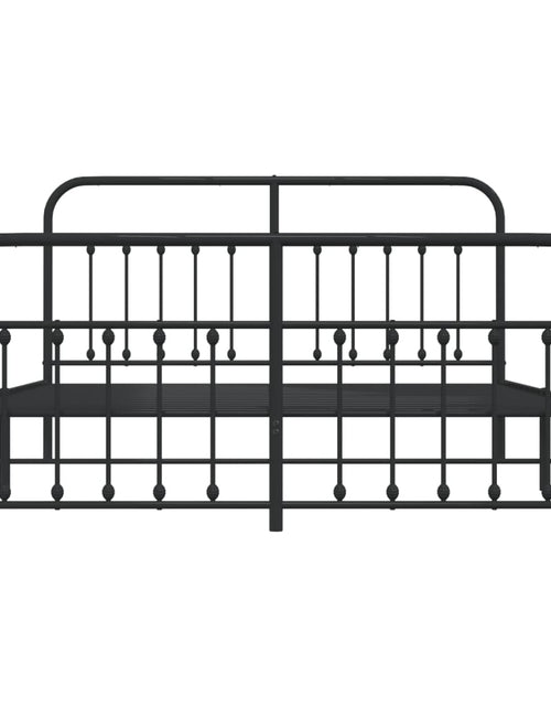 Încărcați imaginea în vizualizatorul Galerie, Cadru pat metalic cu tăblie de cap/picioare, negru, 160x200 cm - Lando
