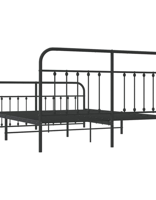 Încărcați imaginea în vizualizatorul Galerie, Cadru pat metalic cu tăblie de cap/picioare, negru, 160x200 cm - Lando
