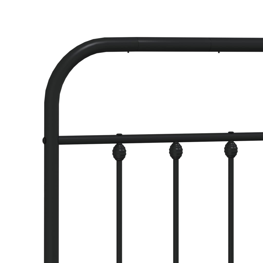Cadru pat metalic cu tăblie de cap/picioare, negru, 160x200 cm - Lando