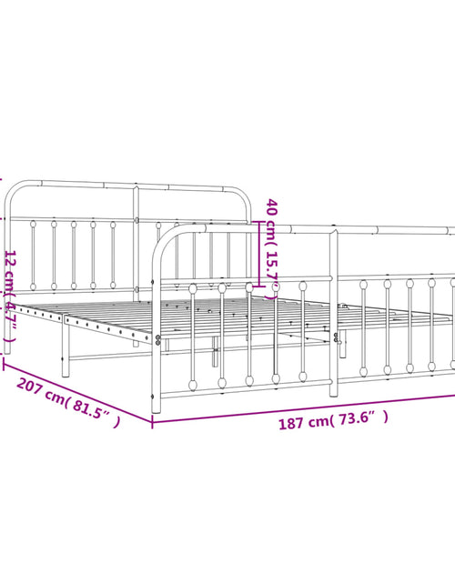 Încărcați imaginea în vizualizatorul Galerie, Cadru pat metalic cu tăblie de cap/picioare, negru, 180x200 cm - Lando
