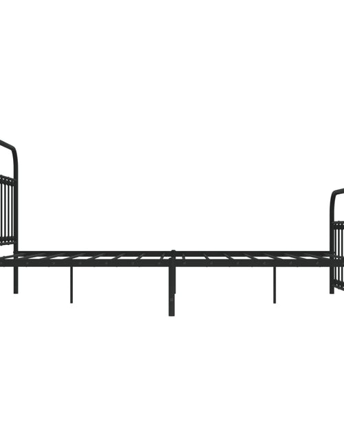 Загрузите изображение в средство просмотра галереи, Cadru pat metalic cu tăblii de cap/picioare, negru, 183x213 cm - Lando
