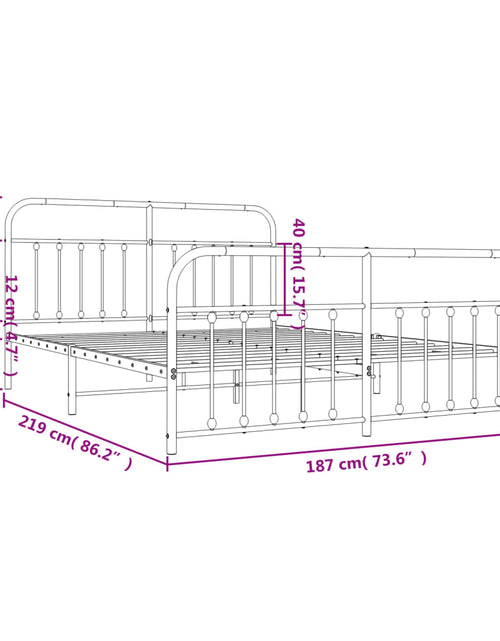 Încărcați imaginea în vizualizatorul Galerie, Cadru pat metalic cu tăblii de cap/picioare, negru, 183x213 cm - Lando
