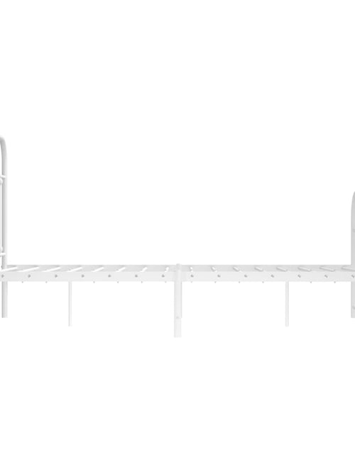 Загрузите изображение в средство просмотра галереи, Cadru de pat metalic cu tăblie, alb, 120x190 cm - Lando
