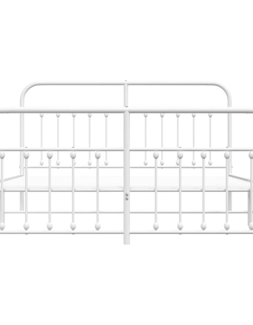 Загрузите изображение в средство просмотра галереи, Cadru de pat metalic cu tăblie, alb, 160x200 cm - Lando
