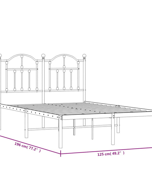 Încărcați imaginea în vizualizatorul Galerie, Cadru de pat metalic cu tăblie, negru, 120x190 cm - Lando
